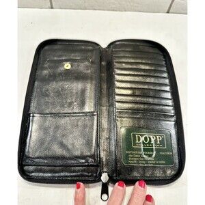 Dopp Regatta Leather Zipper Passport Organizer‎ & Leather Bi-fold Wallet Travel